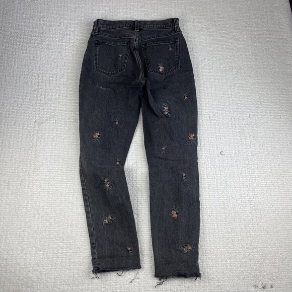 Abercrombie & Fitch Black Floral Embroidered Jeans - Picture 14 of 16